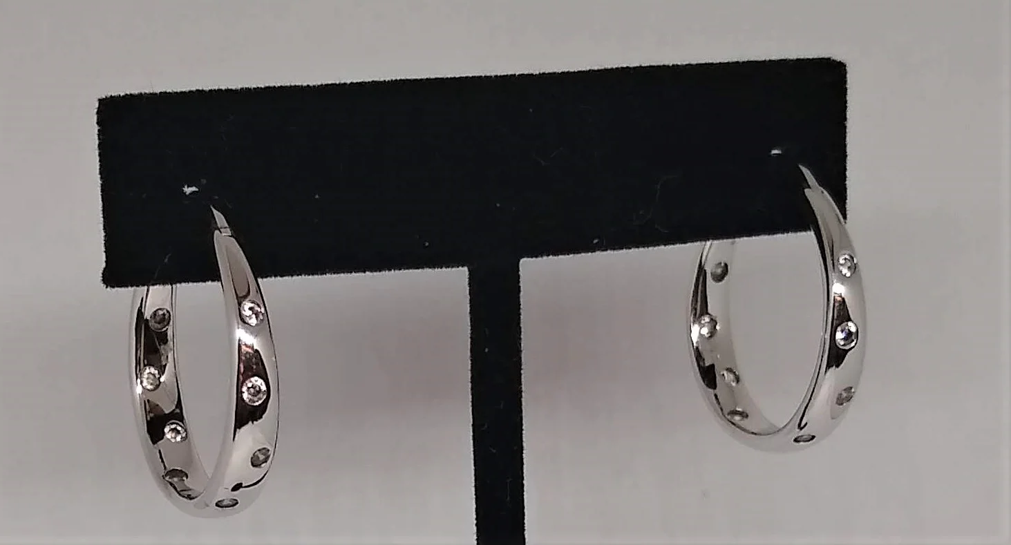 SW 925 CZ Hoop Earrings