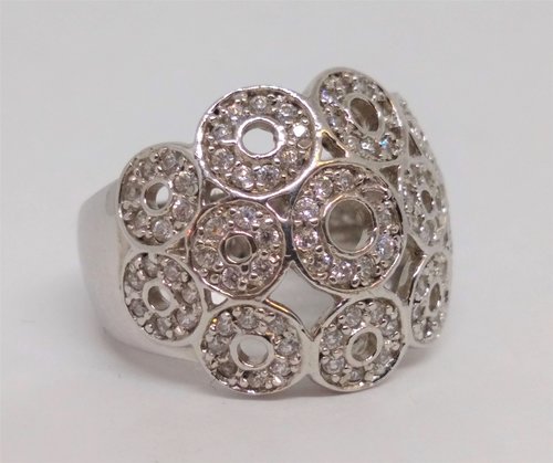 gorgeous signed Joseph Esposito sterling silver ring band....shimmering Czs as well!~marked espo 925 in inside of ring!~