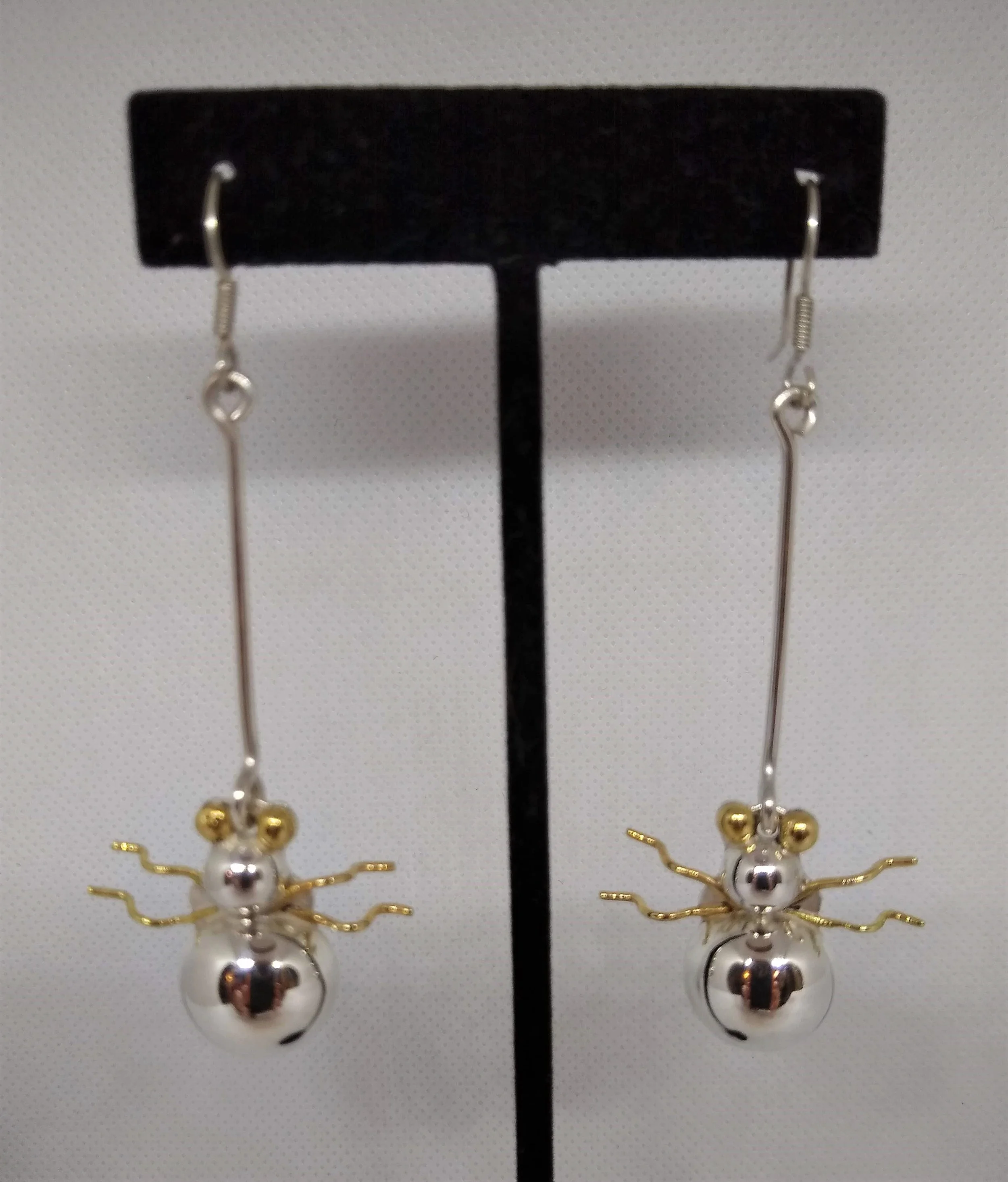 Signed TC-254 Mexico 925 Dangle Spider Earrings.