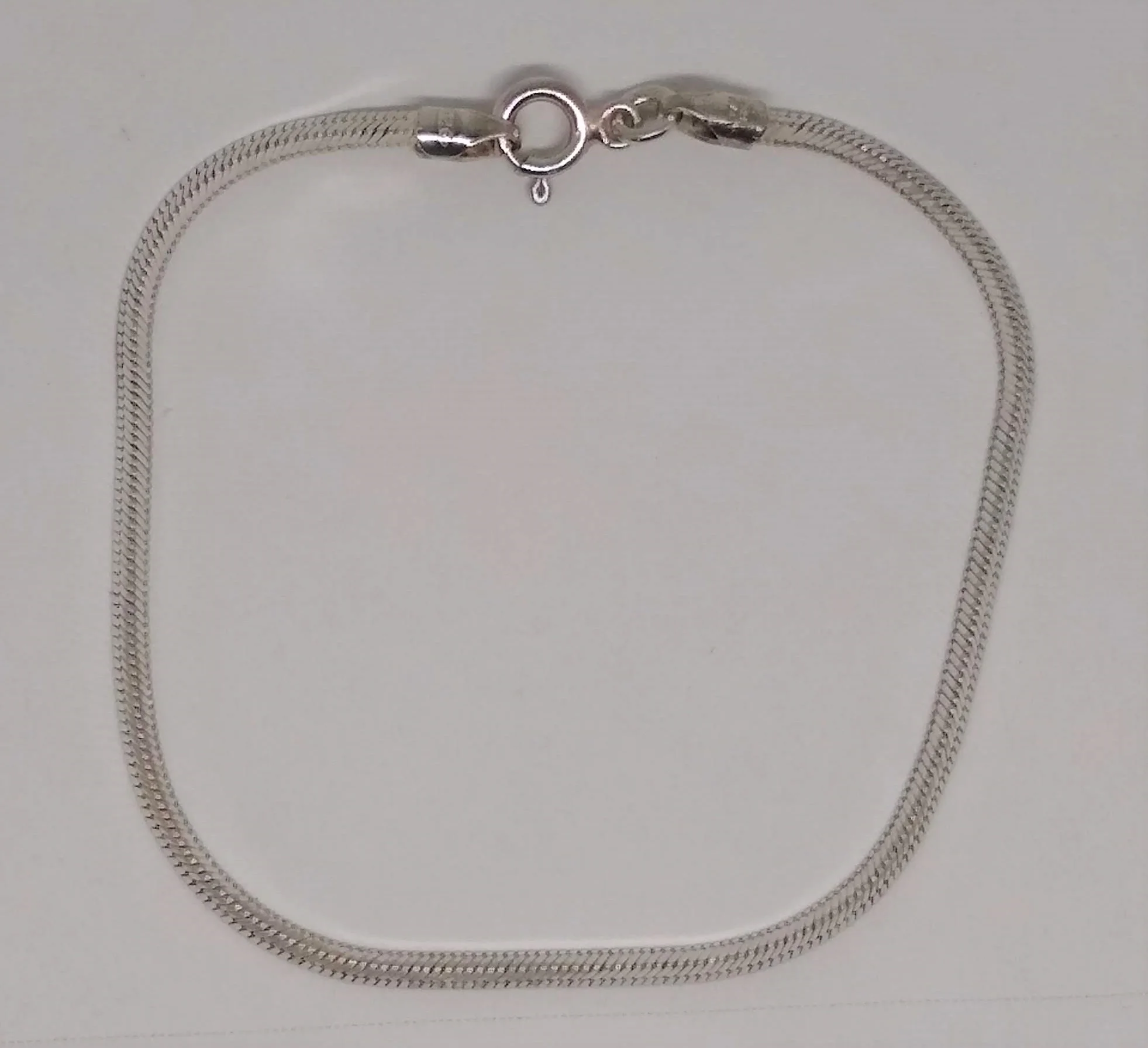 FAS, Italy 925, Thin Triangular Snake Bracelet in 7 inches