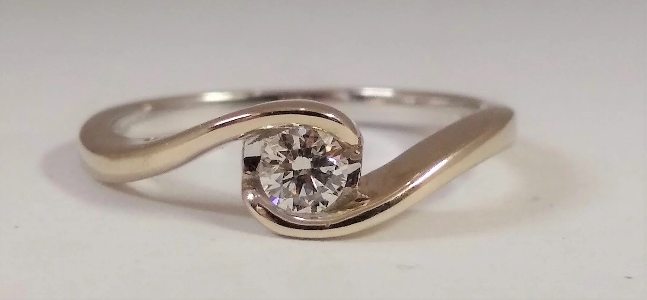  Sirena, 14K White Gold, 0.20ct Diamond Engagement Ring Size 7