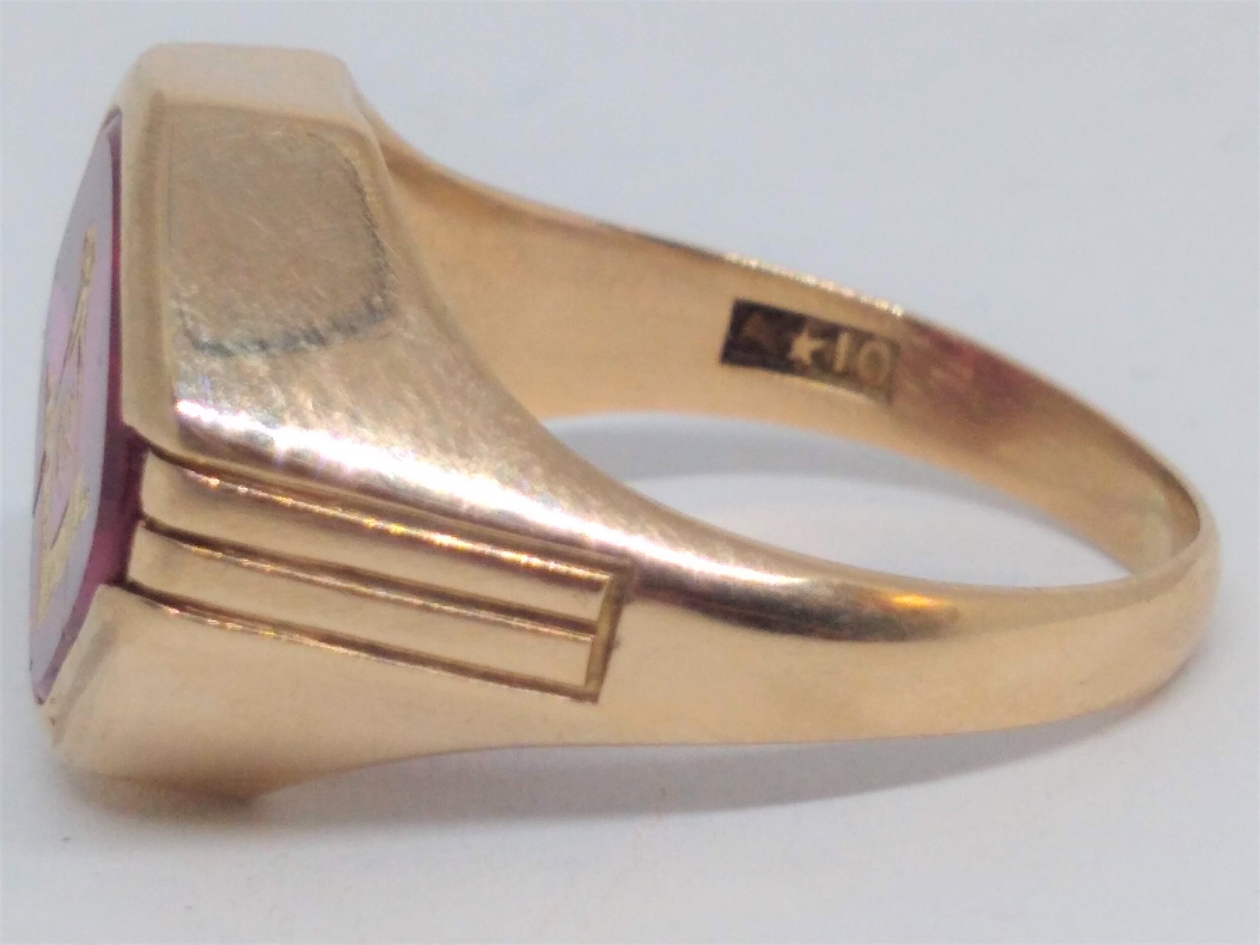 Solid Gold Freemason Band Ring Handcraft Mens Womens 