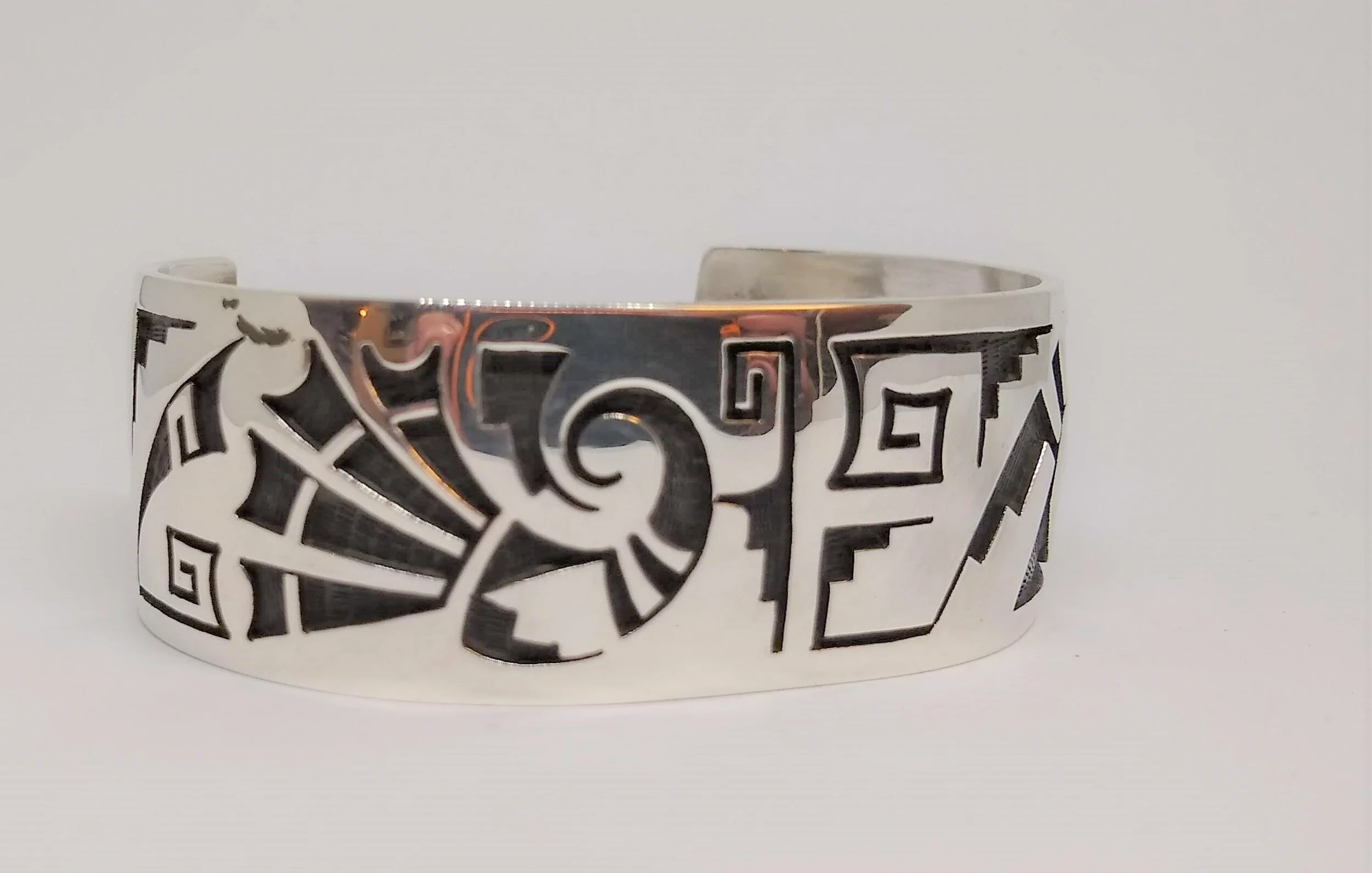 Native American, Men's, Sterling Silver Cuff Bracelet. Ships Register Mail.