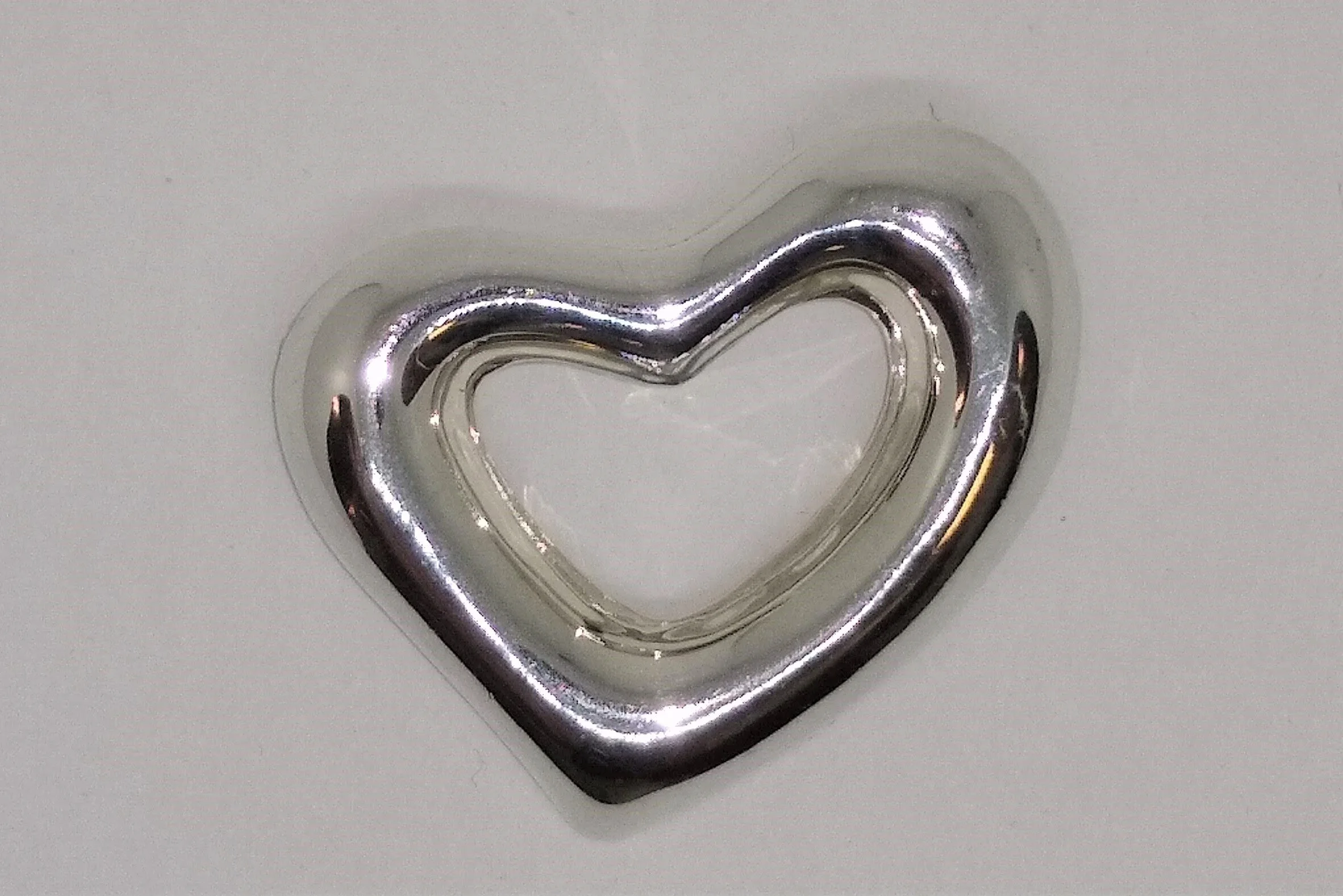 Mexico TM-107 925 Sterling Silver, Contemporary, Open Heart, Pin. 