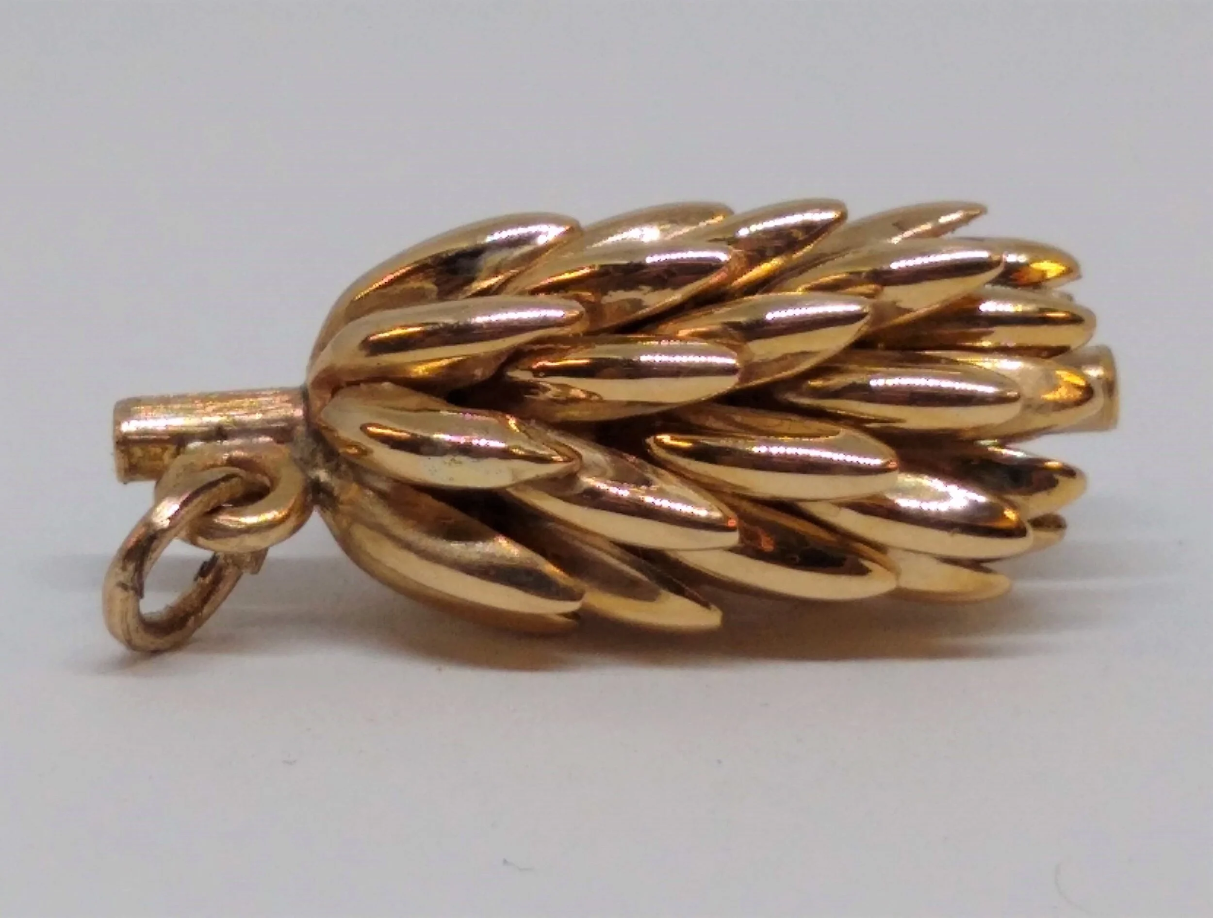 14K Bunch Of Bananas Charm, 3 dimensional and Yellow Gold.