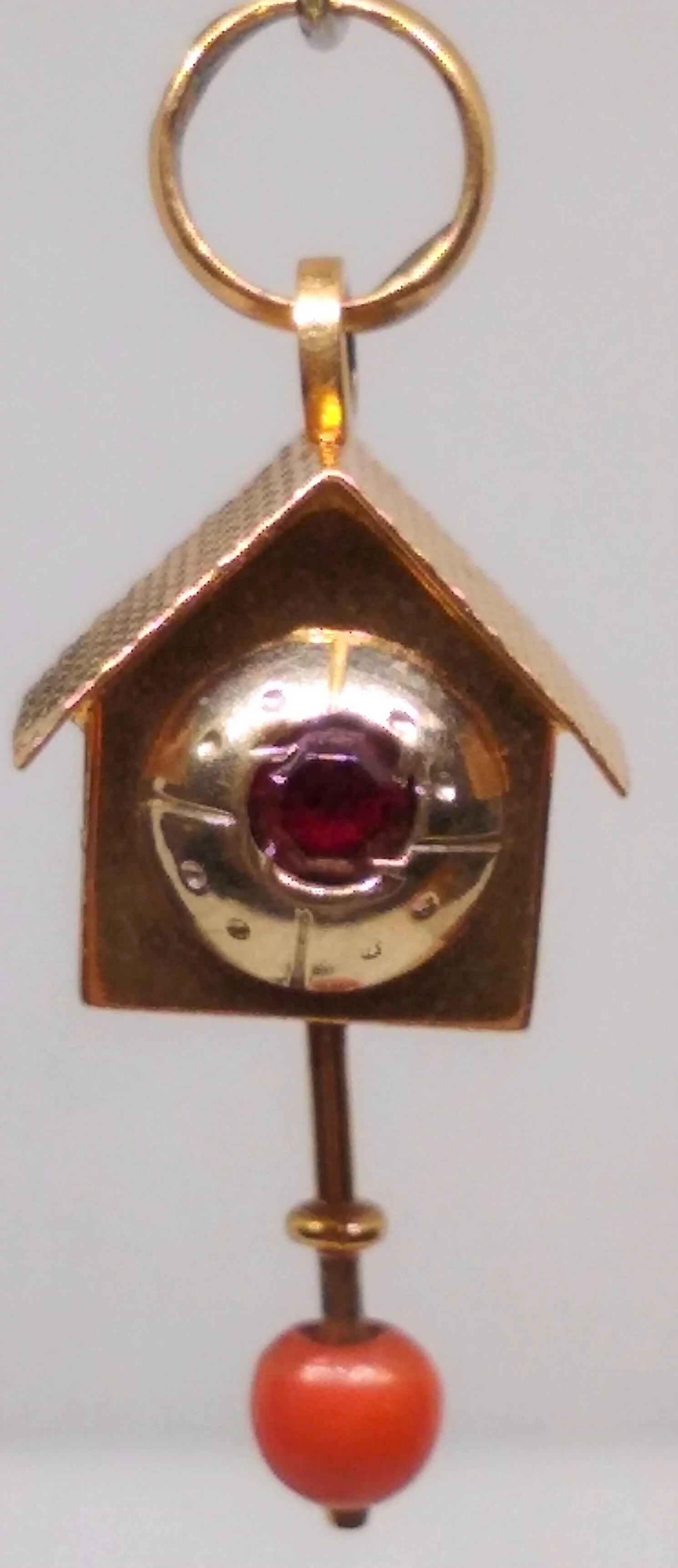 Vintage,18k, Yellow Gold, 3-Dimensional Cuckoo Clock. Free Shipping !!!