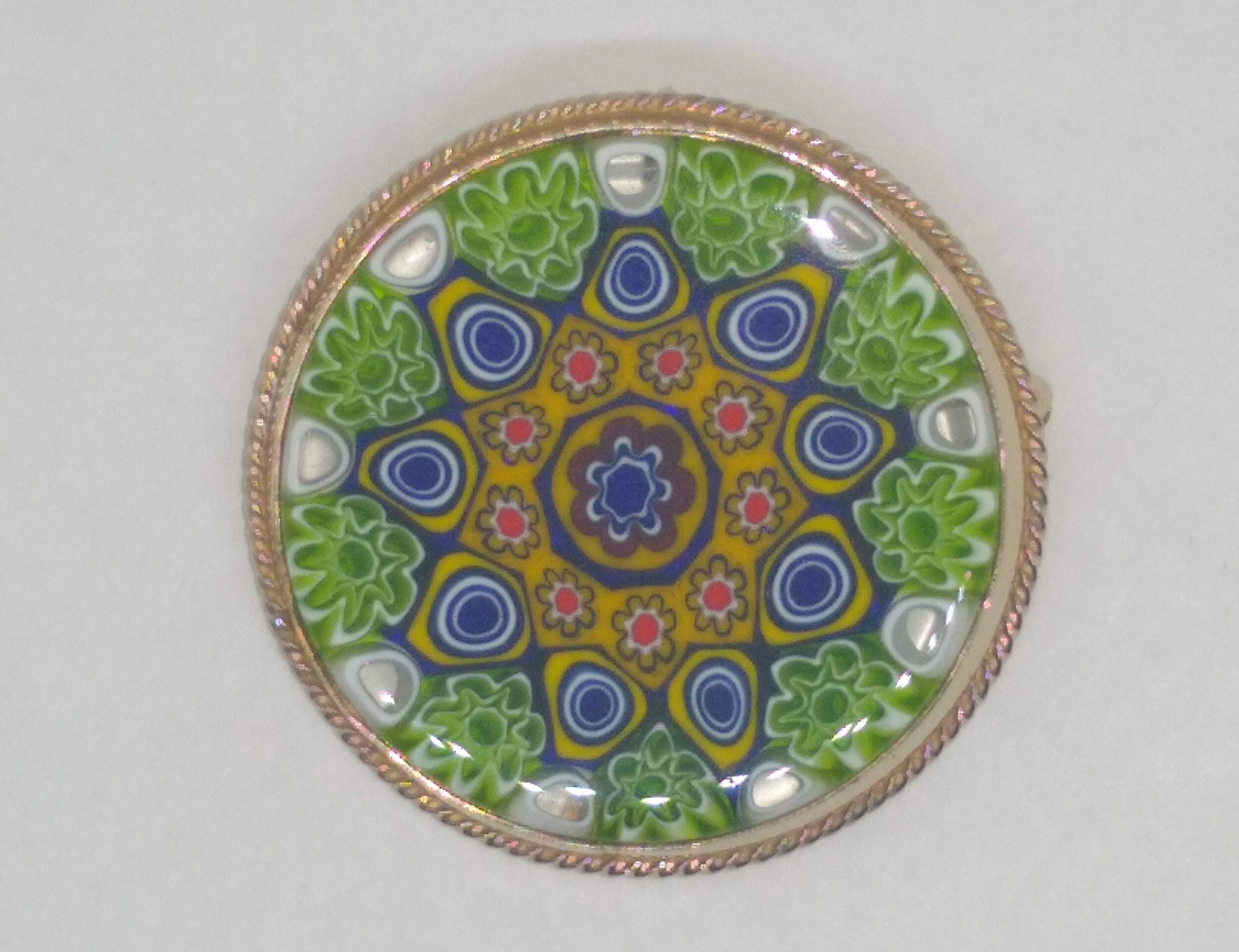 OX 12K Gold Filled, Vintage, Murano Glass Pin/Pendant.