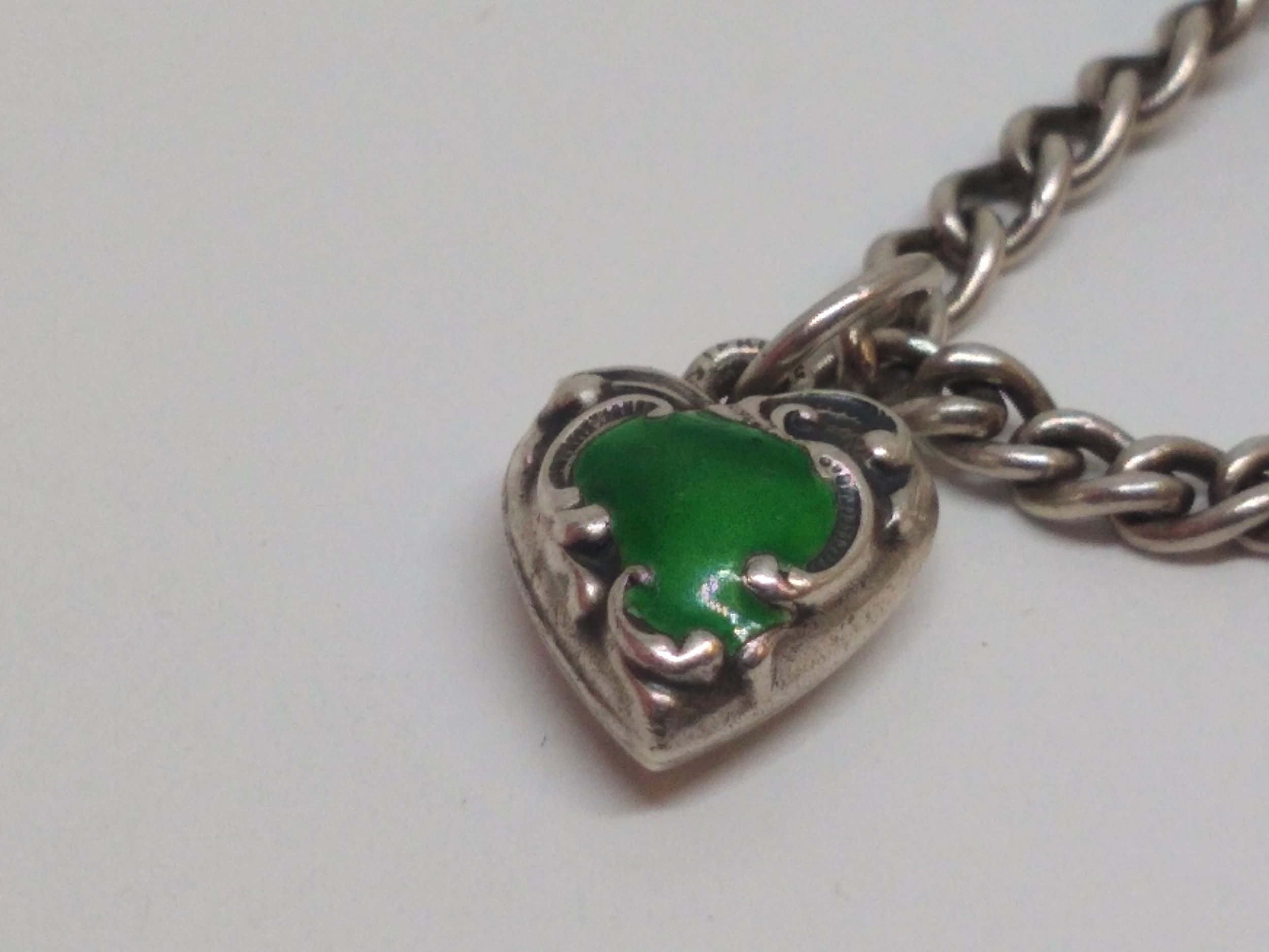 Walter Lampl, Vintage, Sterling, decorative 5 charm bracelet with 