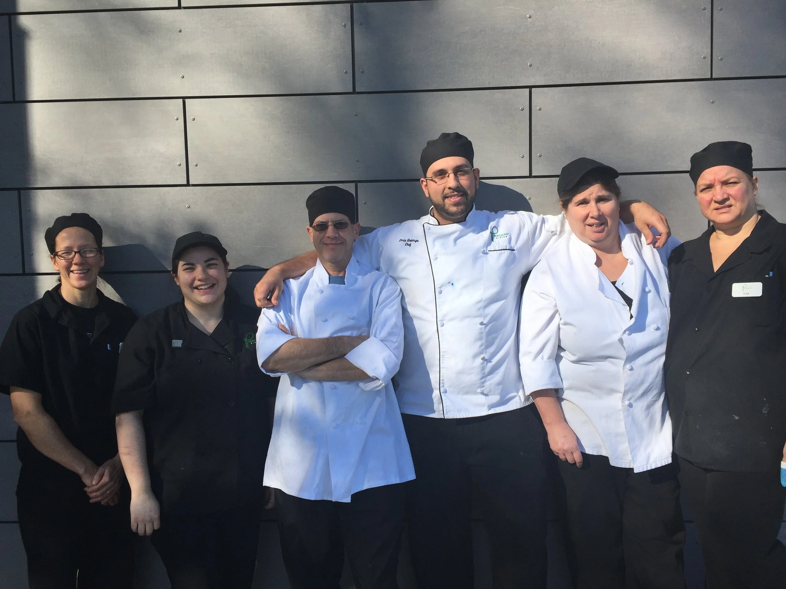 Eden Hall Executive Chef Chris Galarza (third from the right) with his staff