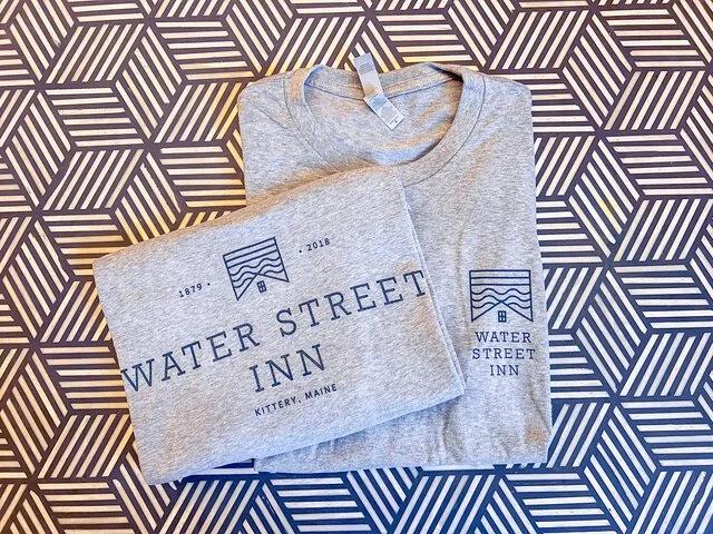 Grey t-shirt with Water Street Inn logo on the front and back