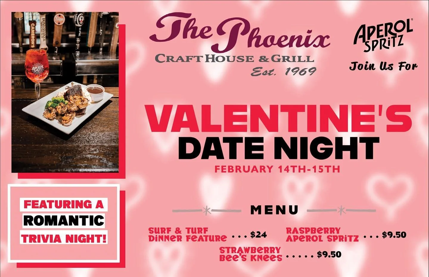 ❤️VALENTINE&rsquo;S Day Specials Running from February 13-14th! Join us for this special day!❤️