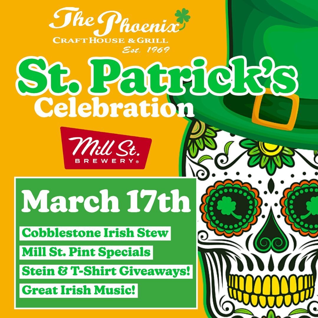 ☘️Join Us This Friday for our St. Patrick&rsquo;s Day Celebration! ☘️ Great GIVEAWAYS and Specials Sponsored by @millstreetbrew 🍻