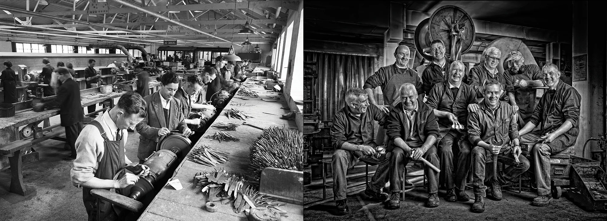Our Factory Team, 1958 and today.