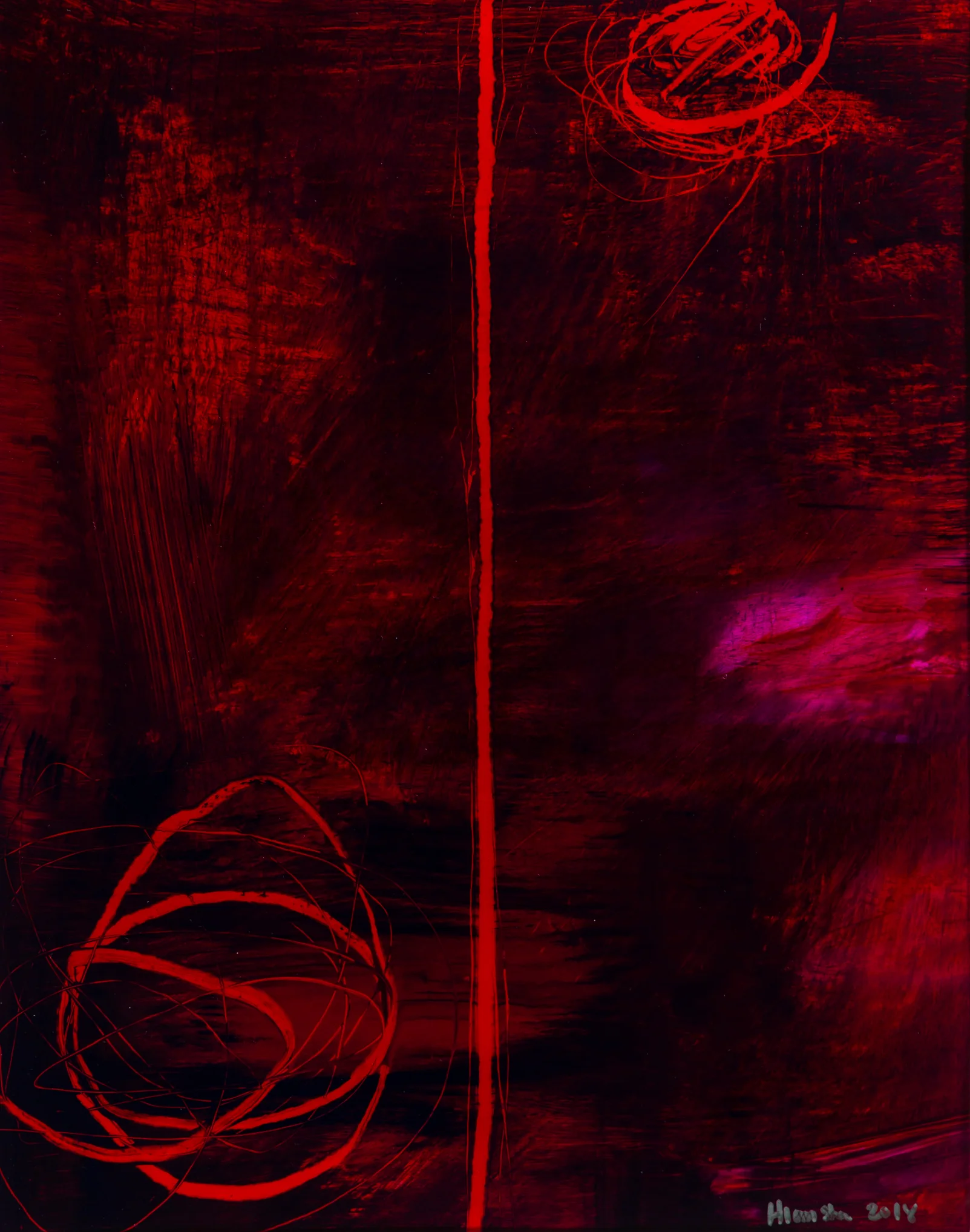 The bottom fell out of Monday night Acrylic on acetate 7.5” x 9.5” Jessica Hiemstra, 2019 $365
