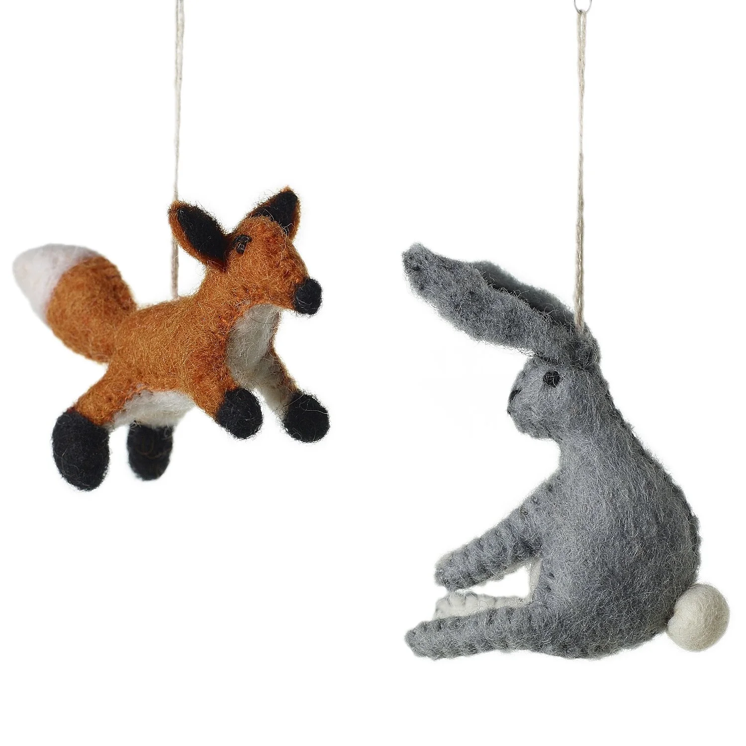 fox rabbit felt animal ornaments.jpg