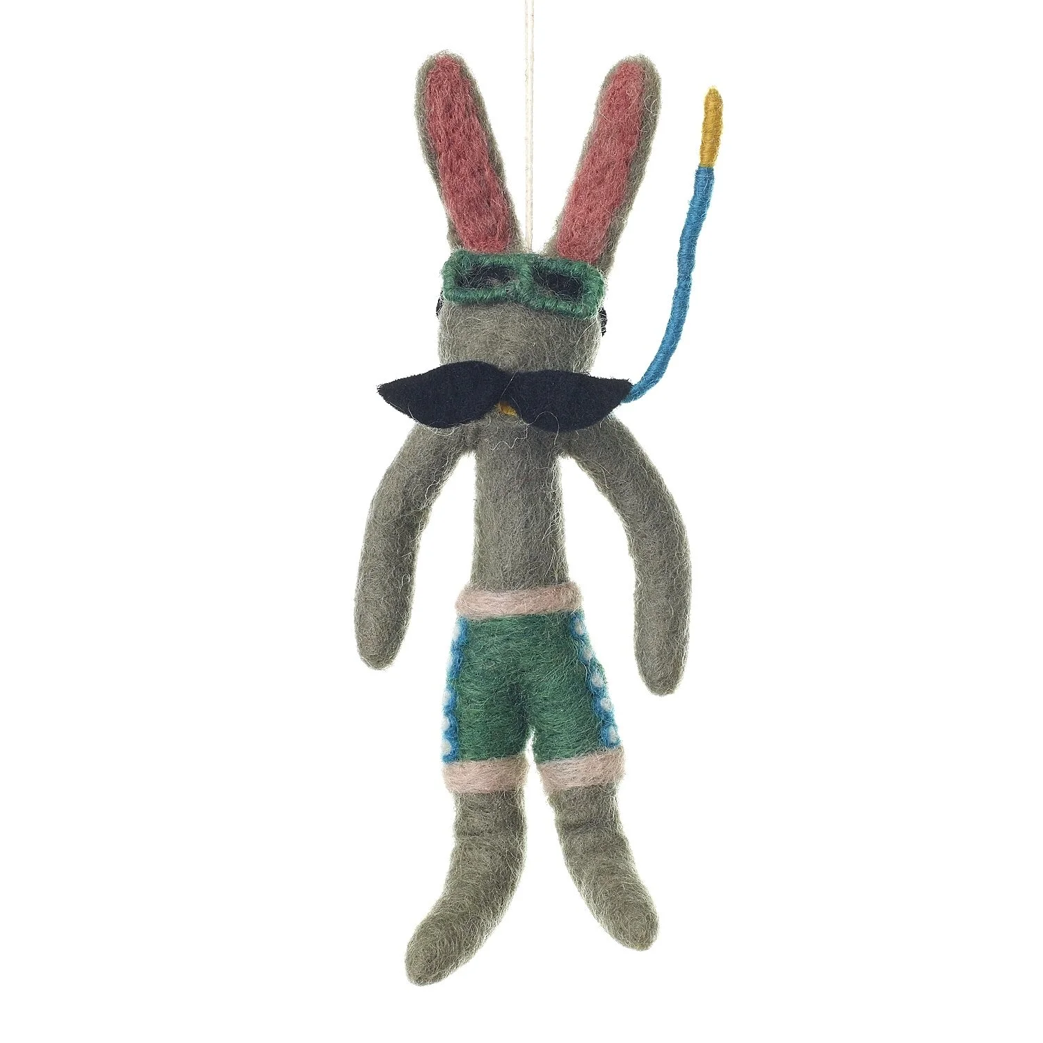 beach snorkelling rabbit felt ornament.jpg