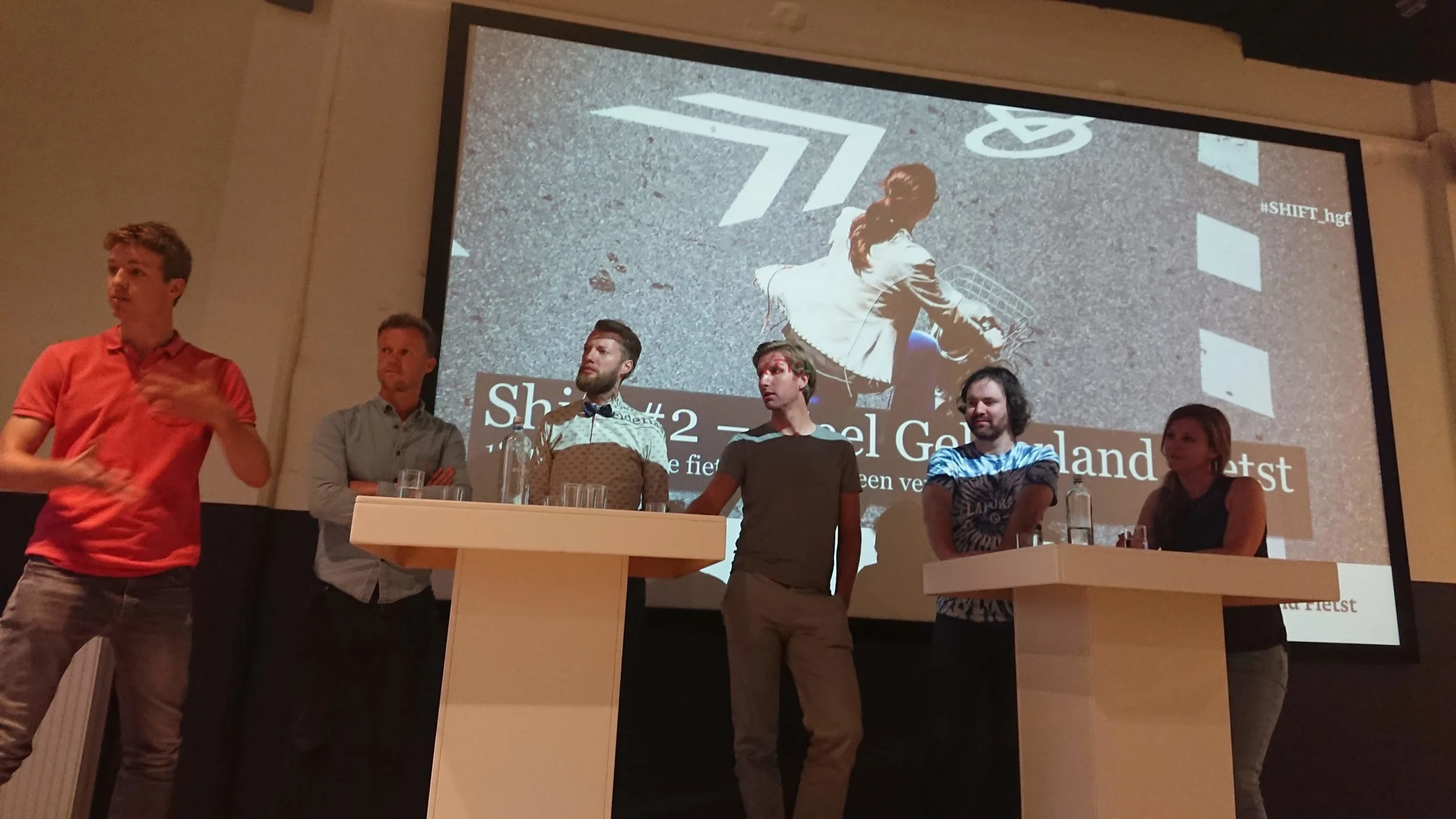 V.l.n.r. Jilt van Schayik (Biky), Teun Meulepas (Biky), Bram Witvliet (Bram Fietst), Marco te Brömmelstroet (UvA), Pepijn (Hét Bakkerscafé), Eva Walraven (Hét Bakkerscafé)