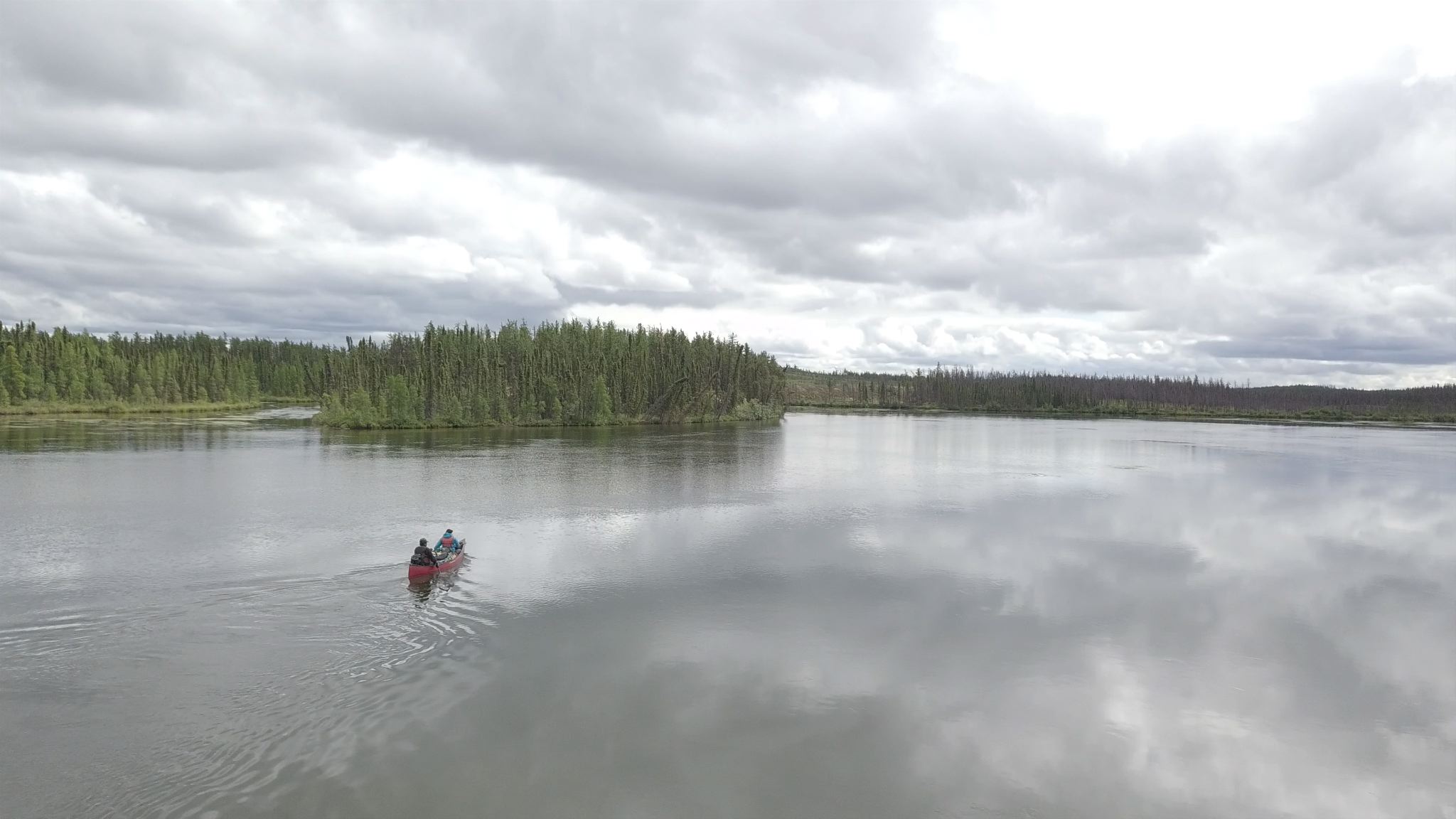  Freddie Throassie and his daughter Michelle Throassie of Black Lake, Saskatchewan, on a weeklong canoe moose hunt. 