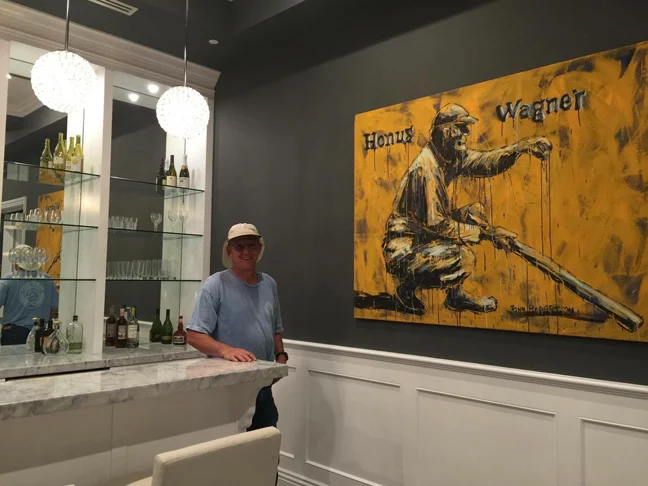 Baseball Painting in a Pacific Palisades home 5 ft x 6 ft