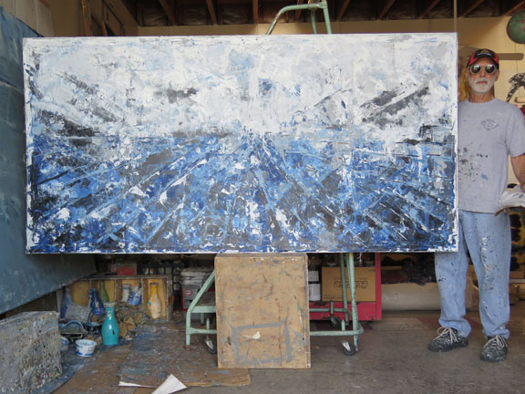 Tide Pools 4 ft by 8 ft acrylic on unstretvhed canvas