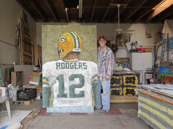 Creating an Aaron Rodgers Painting for a Packer Fan