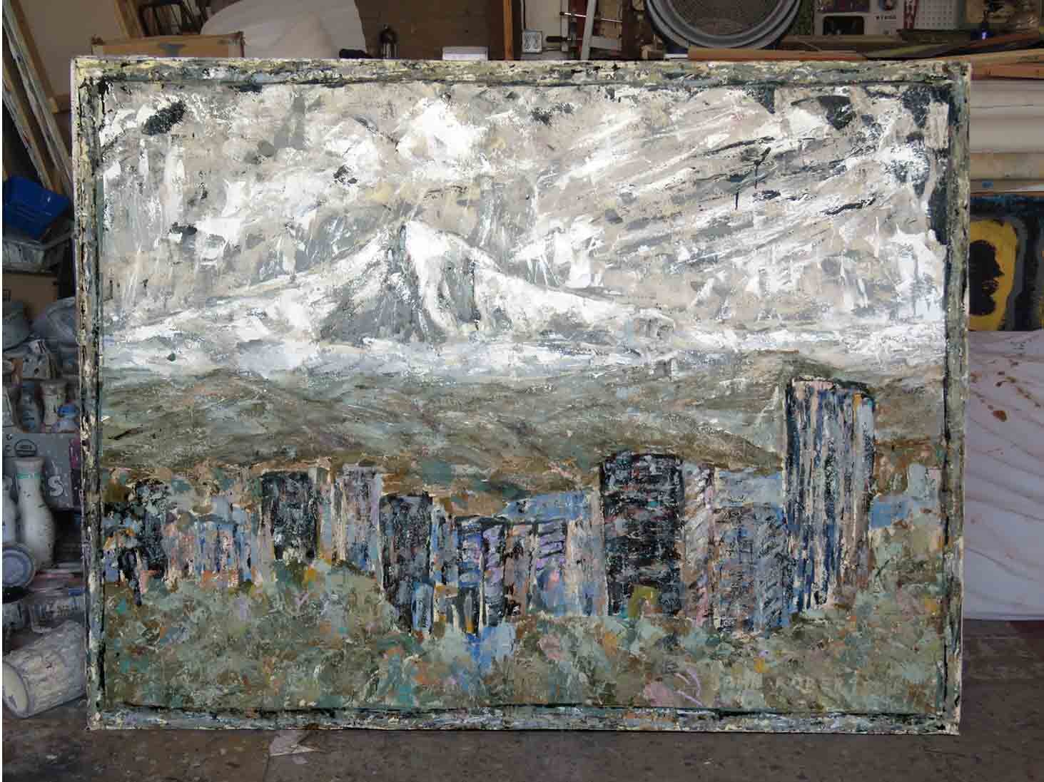 My Hood 5 ft by 6 ft acrylic on unstretched canvas
