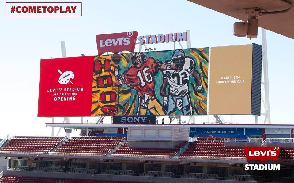 Levi Stadium San Francisco 49er’s painting on the Jumbotron