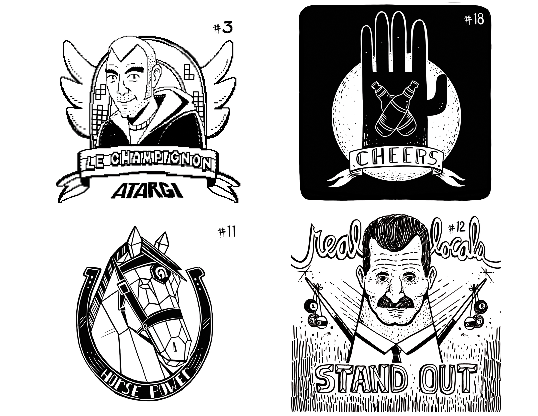 Coaster designs for Jack Astors restaurant chain.
