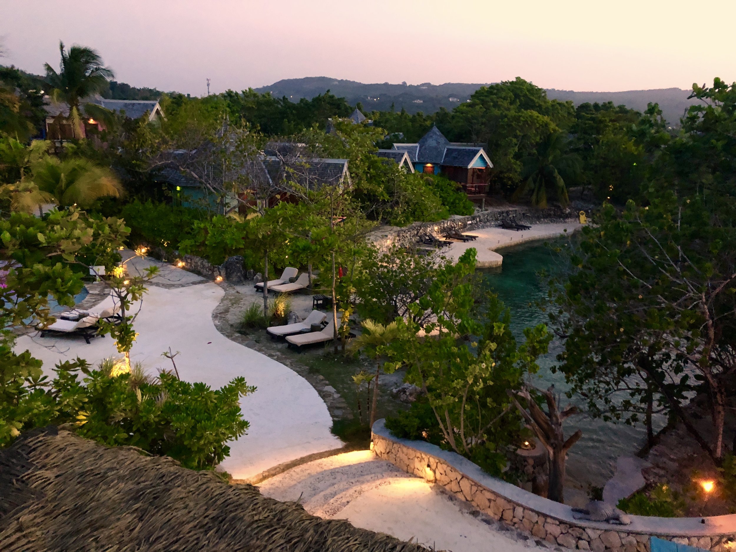 GoldenEye Resort at night