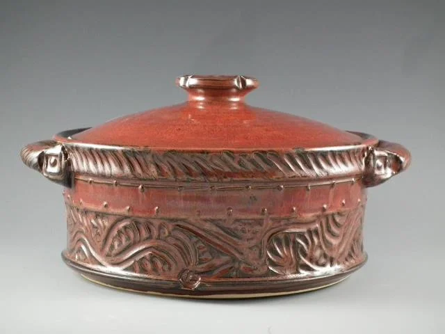 Lidded Carved Casserole