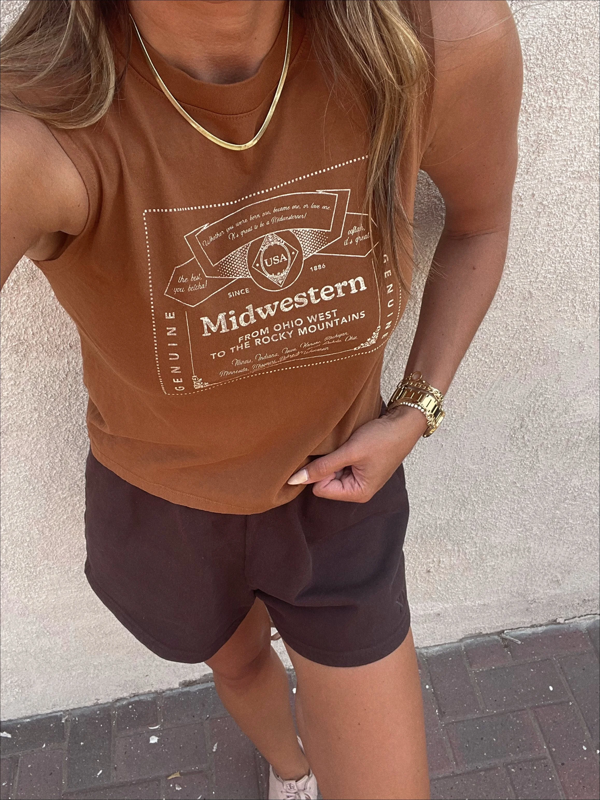 Midwestern Patch Ginger Tank