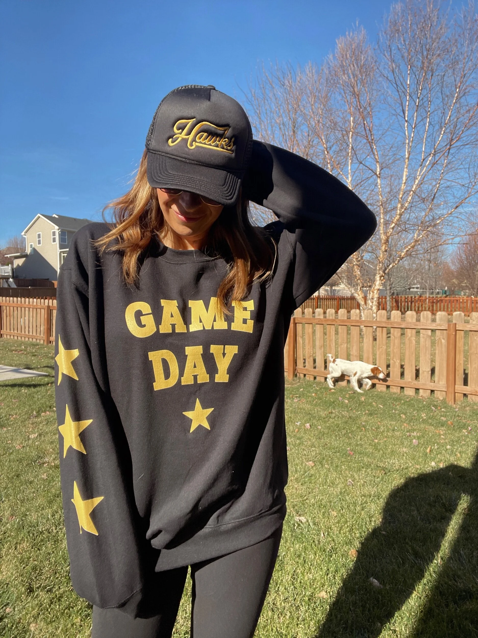 Game Day Stars Collegiate Classic Crewneck Sweatshirt Black and Gold