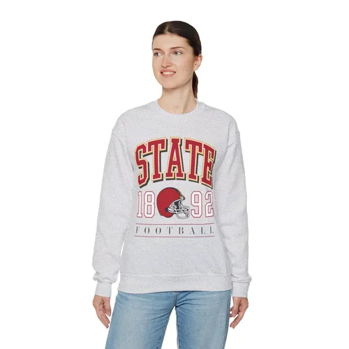 Ash Grey State Throwback Unisex Heavy Blend™ Crewneck