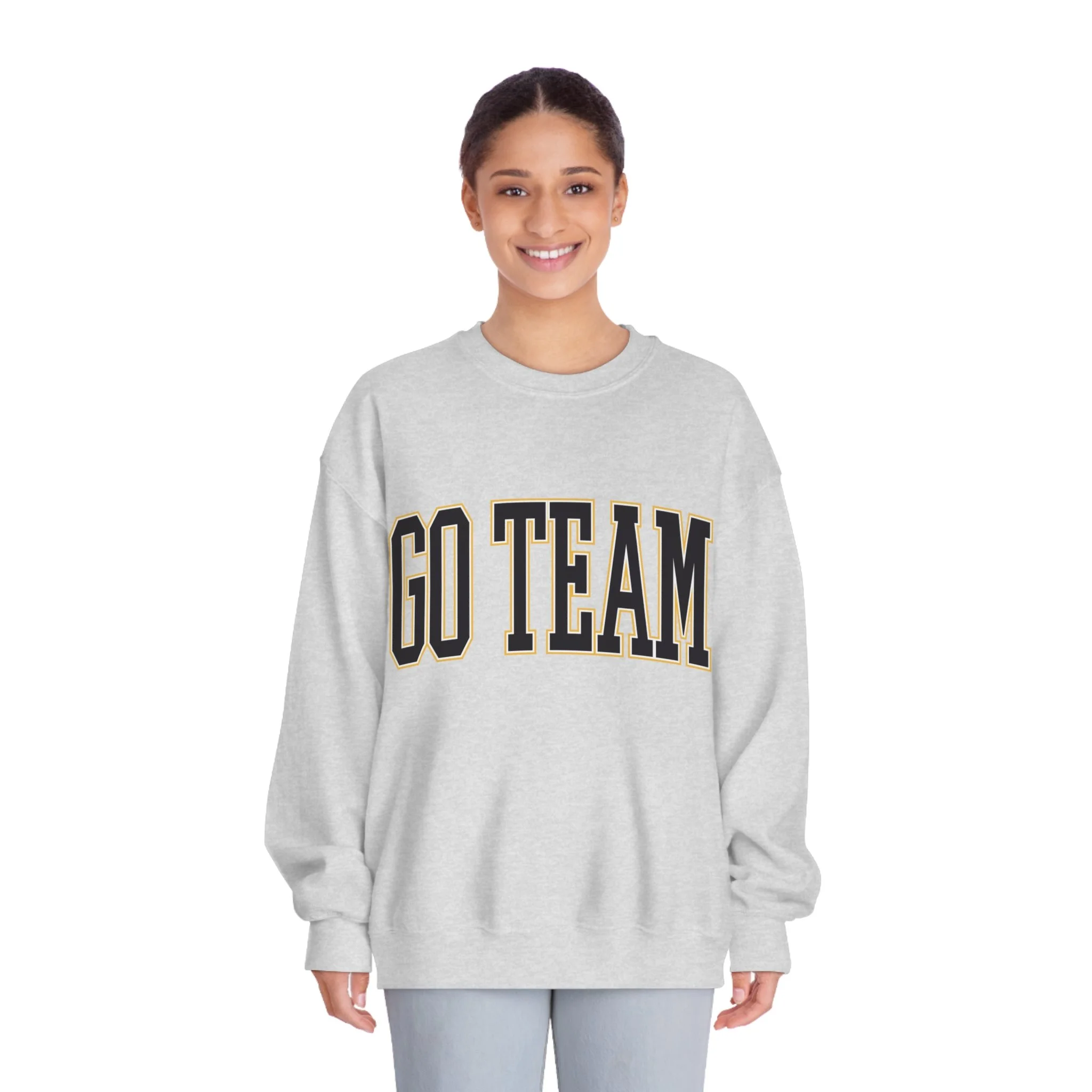 Go Team Black and Gold Unisex Crewneck Sweatshirt