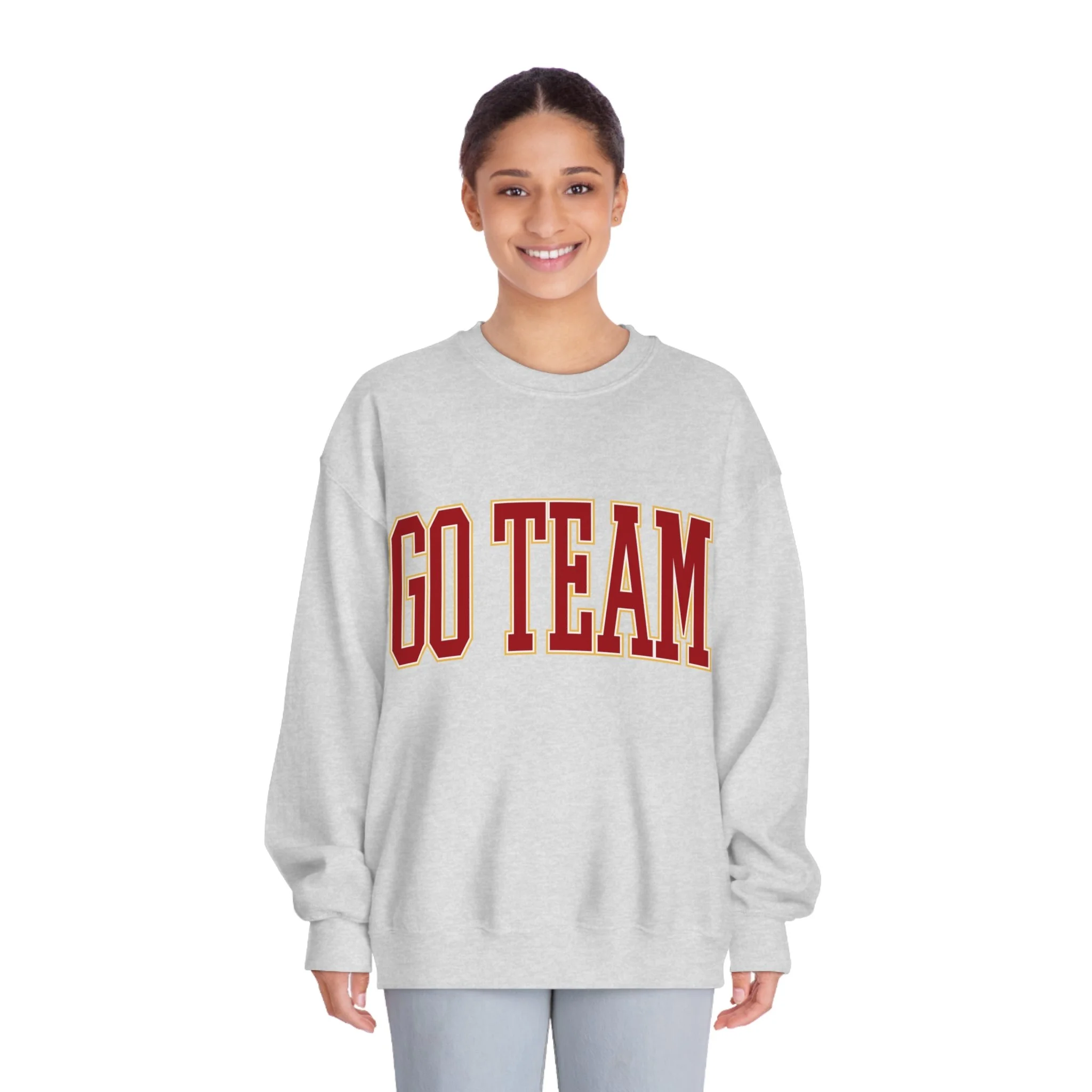 Go Team Cardinal and Gold Unisex Crewneck Sweatshirt
