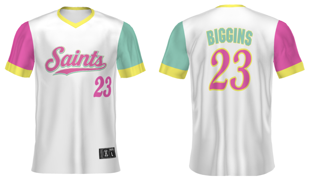 Pink and Mint Sublimated V-Neck
