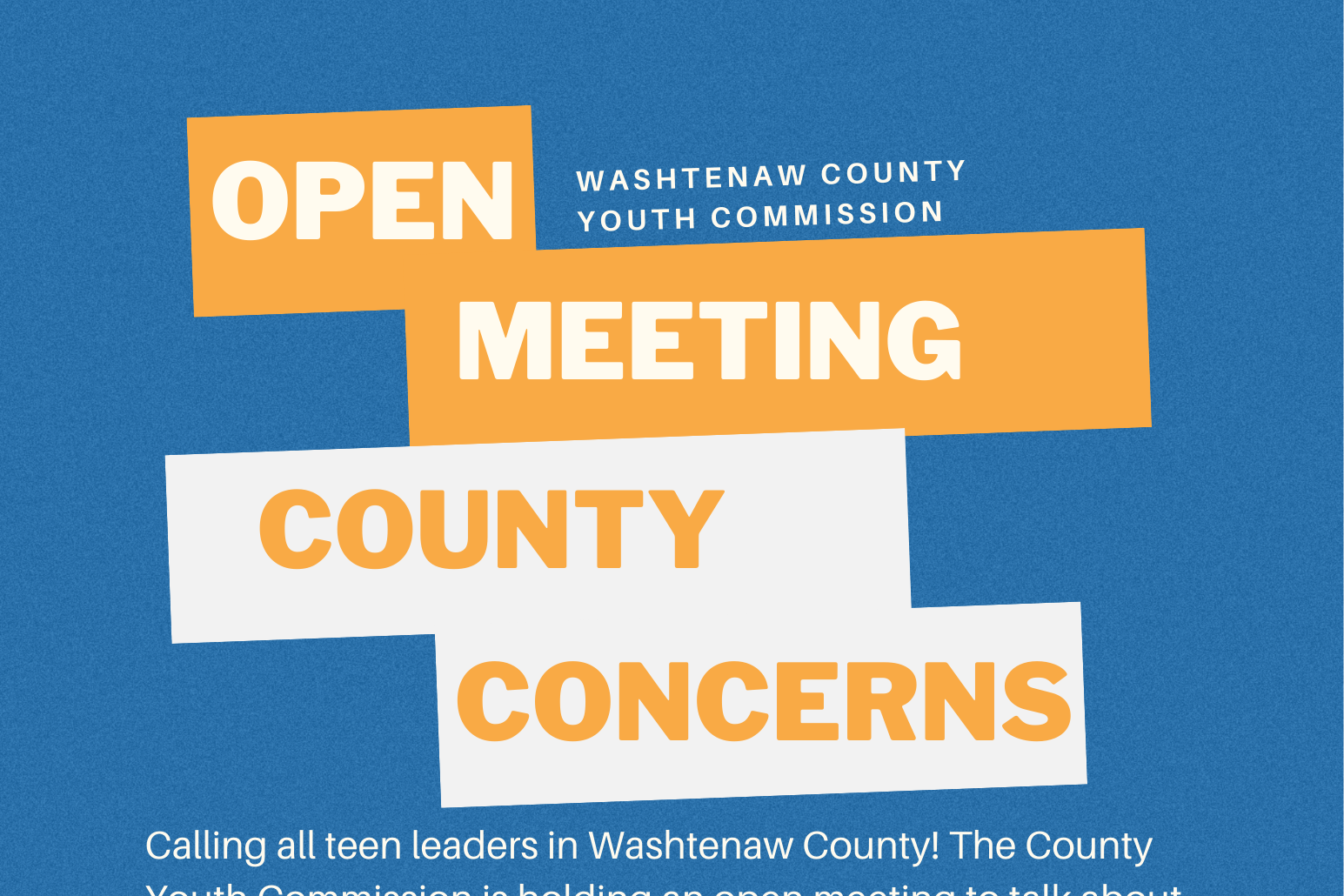 Washtenaw County Youth Commission Open Meeting