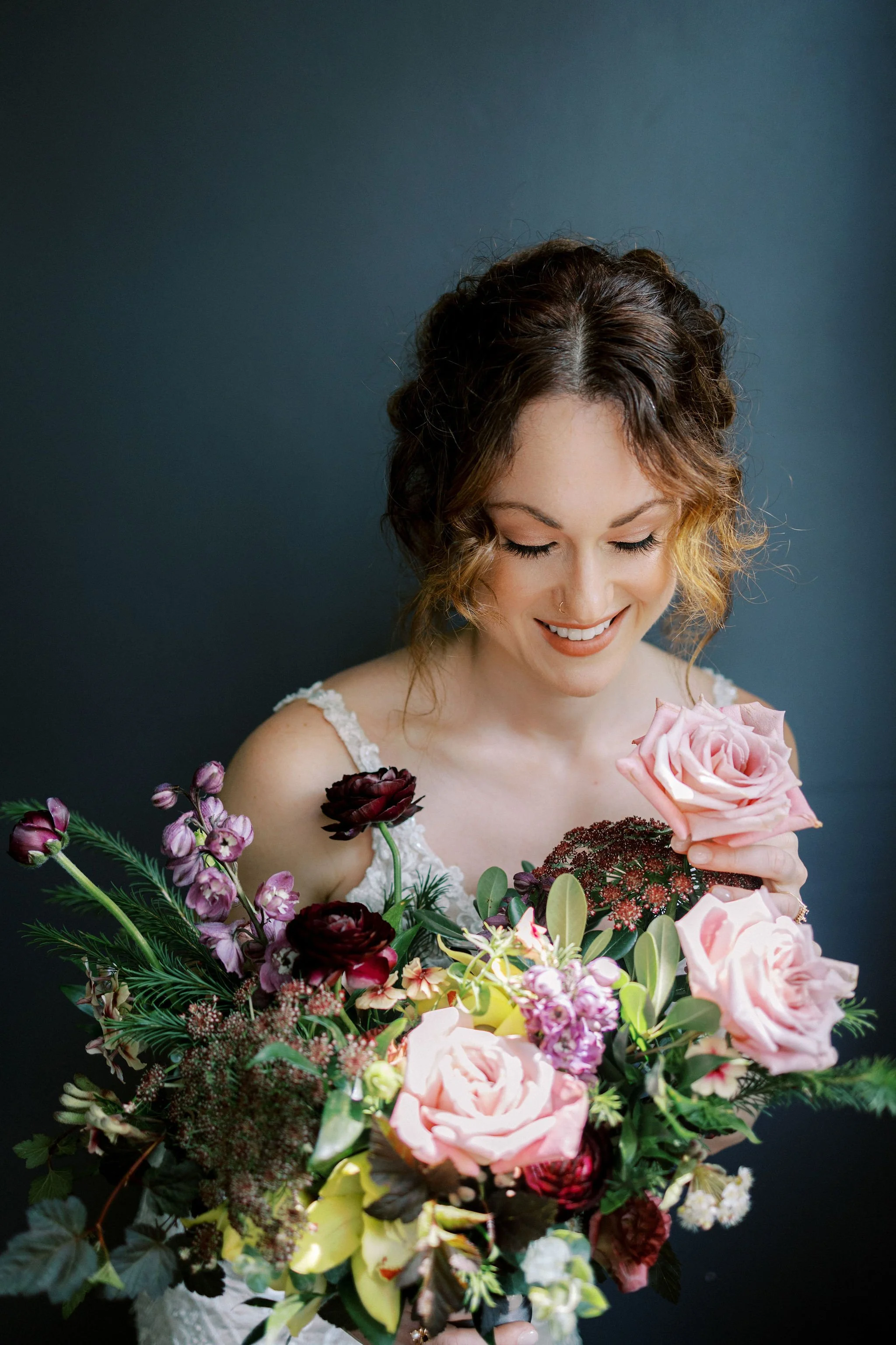  Photo: Alicia Hoyt Photography  Hair: Ashley Cornelius    Flowers: Props Floral Design 