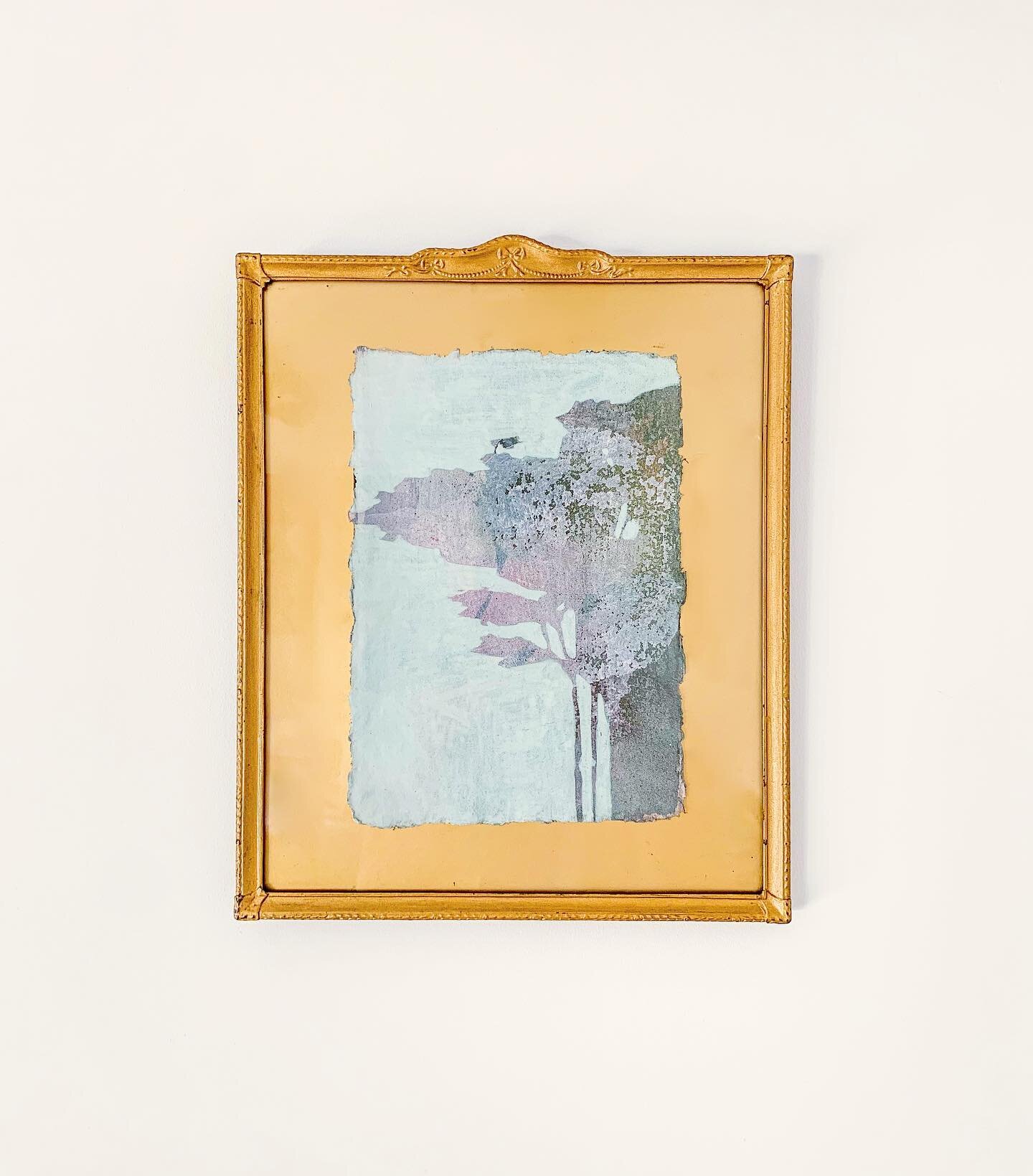 I&rsquo;ve had fun playing around with placing my small works on paper in frames. This is No.18 currently available via my online shop. 
.
I&rsquo;ve placed the painting in an antique frame with a gold mount, which really complements the ochre tones 