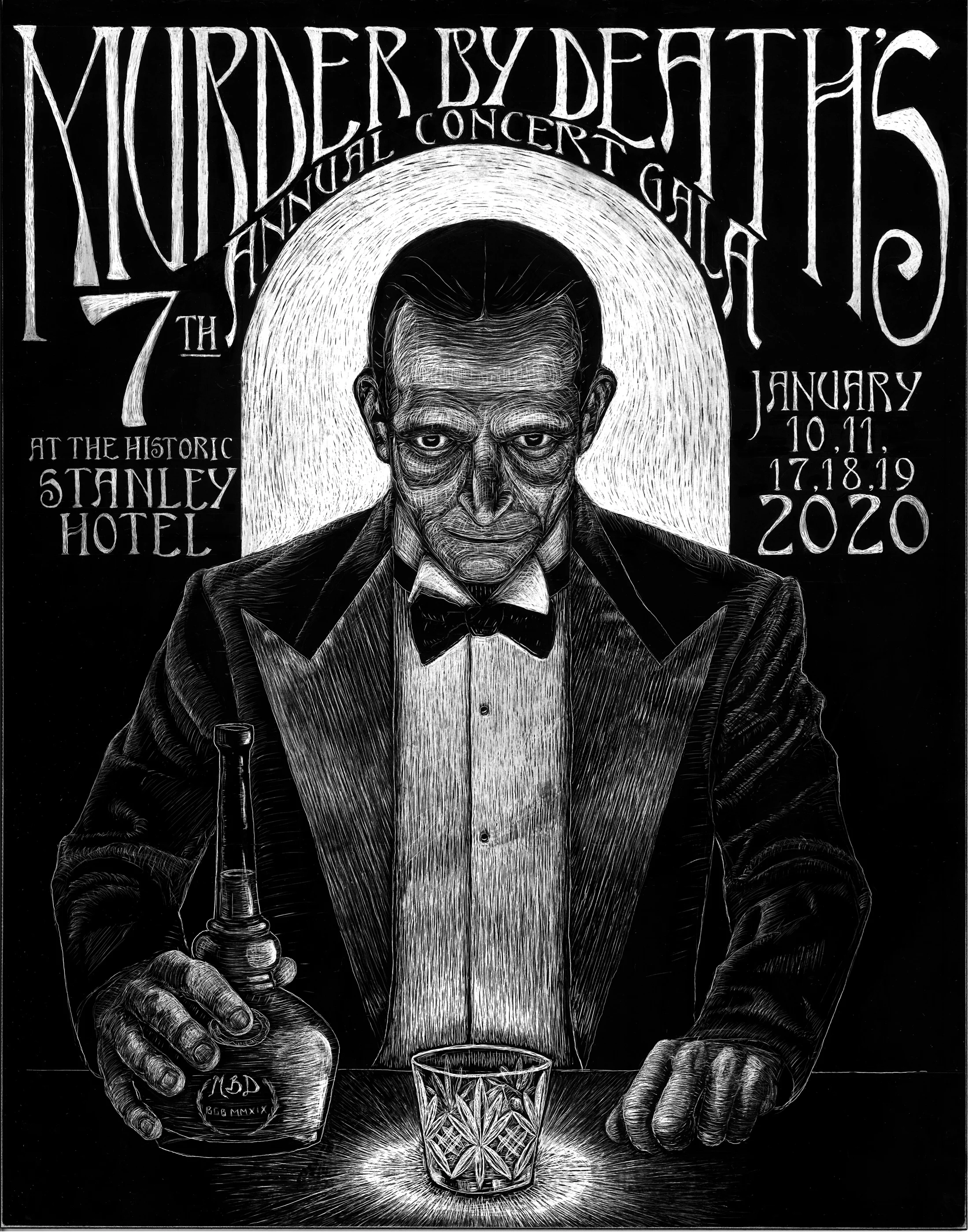 Today is the day we release these tickets into the wild! 7th annual Stanley hotel concert Gala! On sale NOW! The Dates are January 10, 11, 17, 18, and 19! 5 Nights! Grab your tickets asap at http://store.murderbydeath.com/ We're also doing a fun couple of dates for New Years Eve in Savannah, Greensboro, and Asheville! Hope to see you all on the road! Tickets and More Info @ http://murderbydeath.com/tour-dates September 20 Cincinnati, OH 21 Indianapolis, IN October 25 Columbus, OH 26 Adams, TN December 27 Savannah, GA 28 Greensboro, NC 31 Asheville, NC January 10 Estes Park, CO 11 Estes Park, CO 17 Estes Park, CO 18 Estes Park, CO 19 Estes Park, CO
