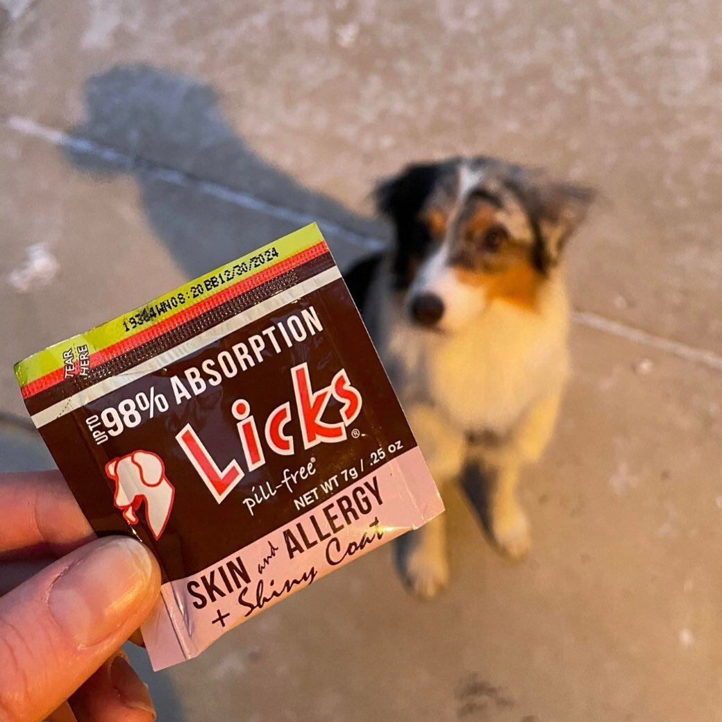 Friday Feature! Spring has spring, and so have seasonal allergies. Our Skin &amp; Allergy is one of our most popular for a reason. Allergies are so common for pets. Available for both cats and dogs! 

Licks Skin and Allergy formula has high levels of