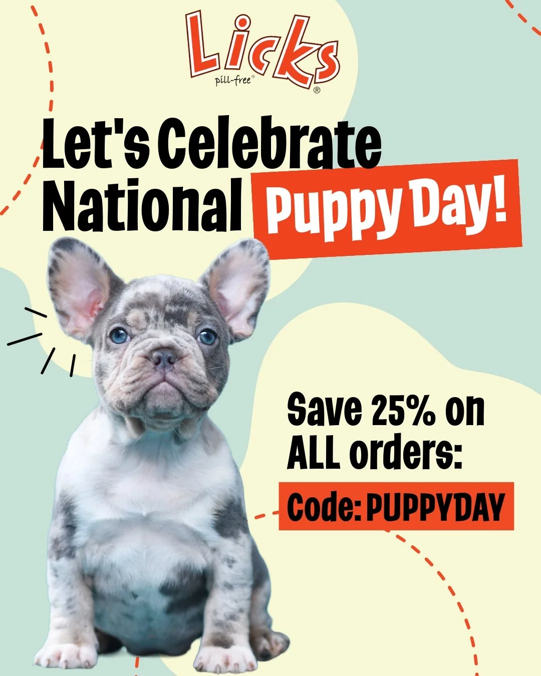 🎉 Celebrate National Puppy Day with us! 🐾 Enjoy a fantastic 25% off your entire order using code: PUPPYDAY. 

Treat your furry friend today! 🐶💖

#Lickspillfree #PuppyDay #PetHealth #Puppy #DogSupplements