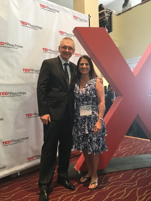 Pam and Krzysztof Czaja at TEDxPeachtree 2017.