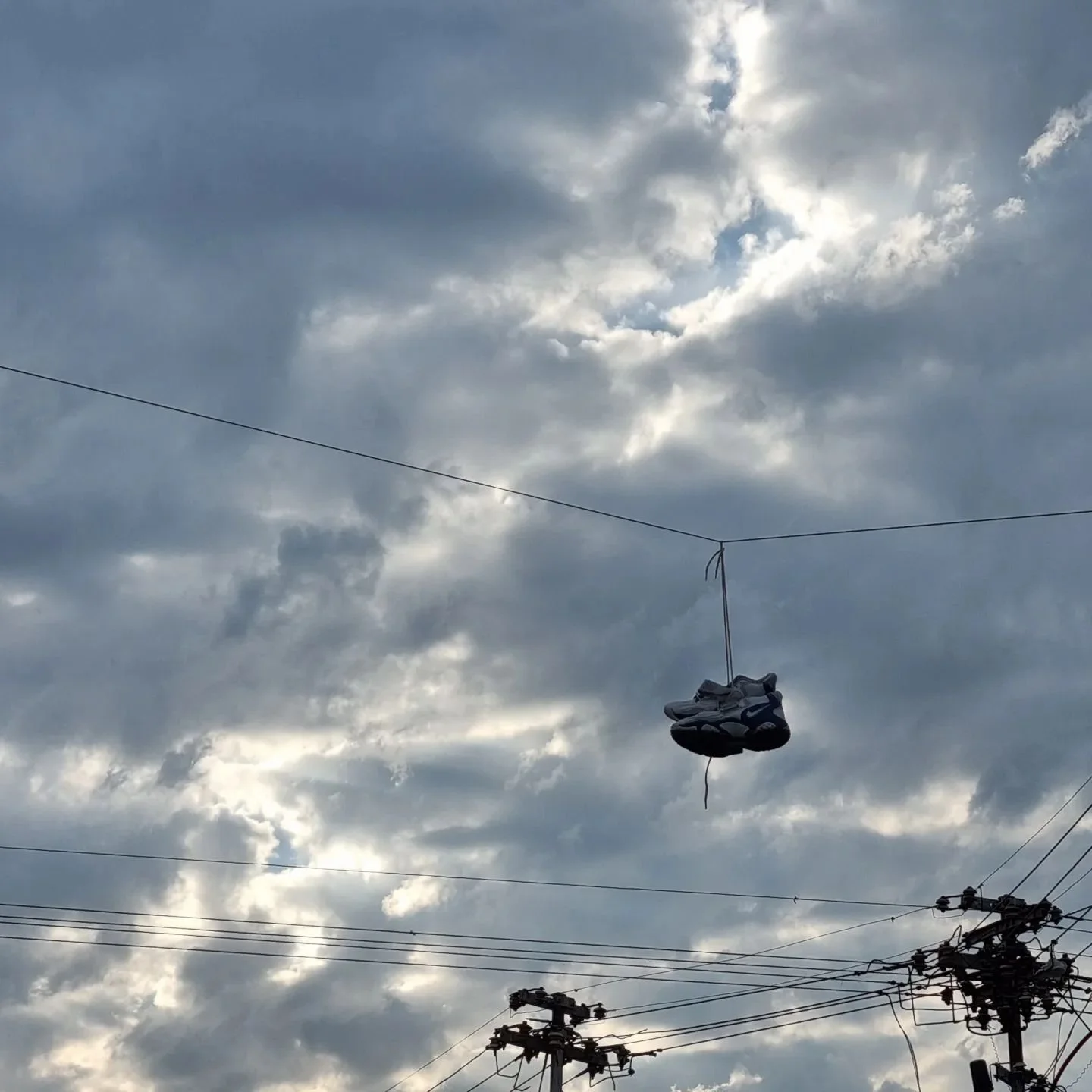 Sneakers on the wire