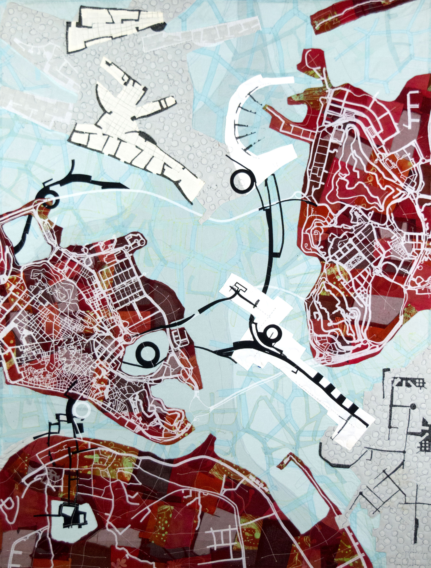 Cartographic Collage I © -- 36" x 48" -- 2017