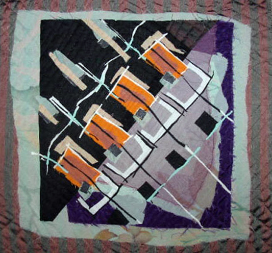 Built Forms Along Water's Edge -- 11" x 11" -- 2001 -- Private Collection of Hilda and David Gilchrist