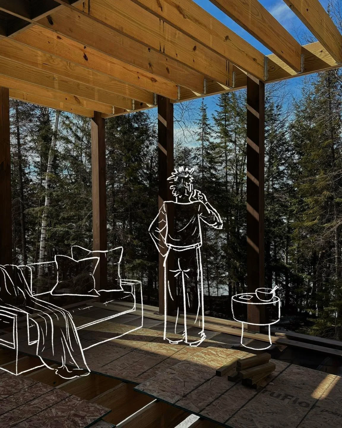 Peaceful mornings are on the horizon!

#sauterbuilders #energyefficienthome #custombuilthome #boulderjunctionwi #inprogress
