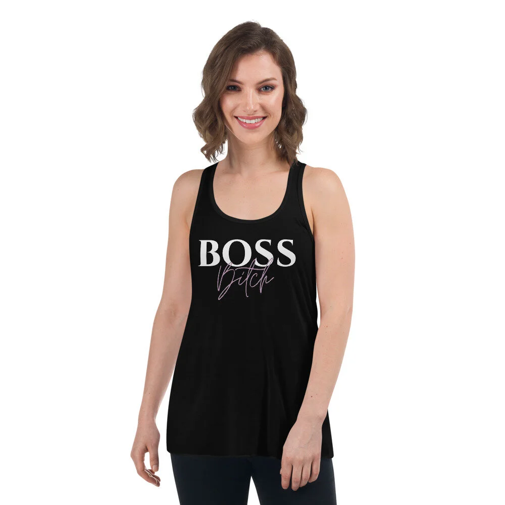 Boss Bitch Women's Flowy Racerback Tank | Bella + Canvas