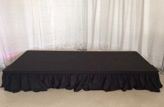 1ft high stage black skirting $1.00 per foot $2.00 per foot for any other color
