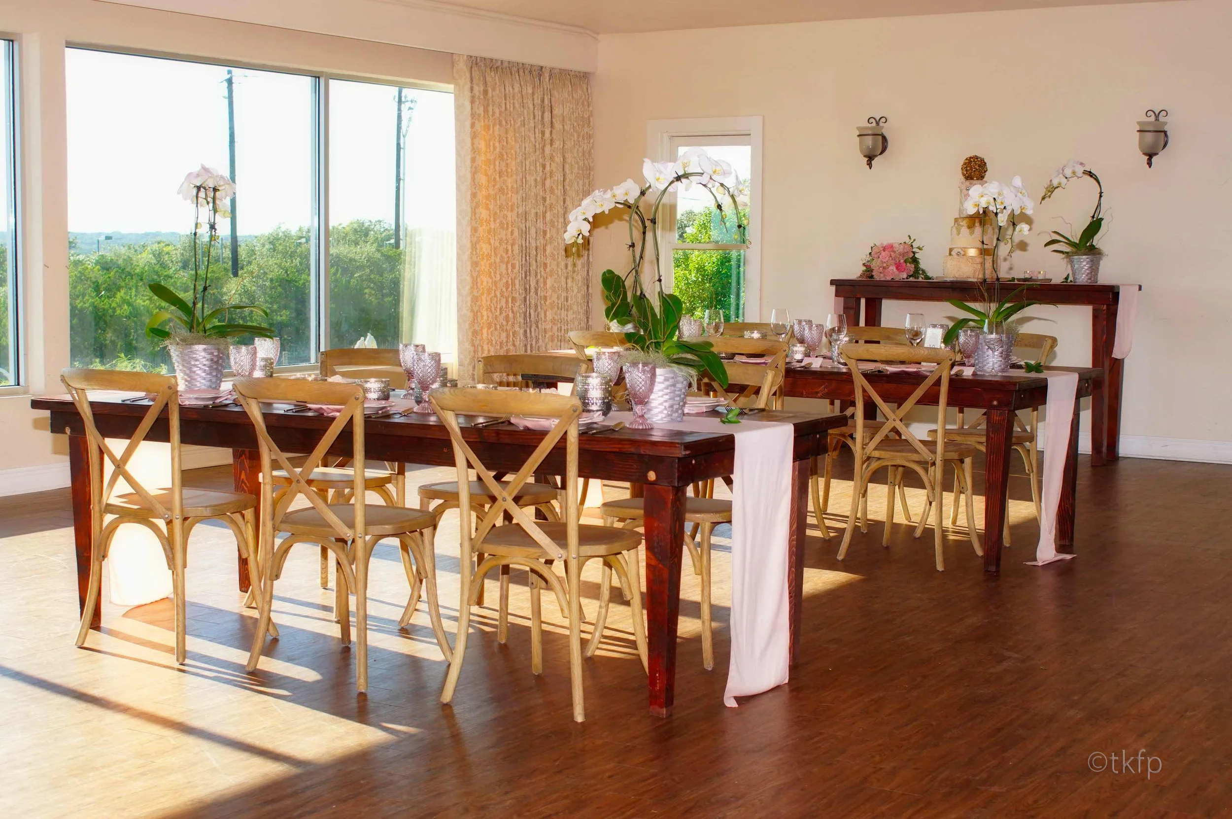 Fruitwood Vineyard Table with Cross Back Chairs
